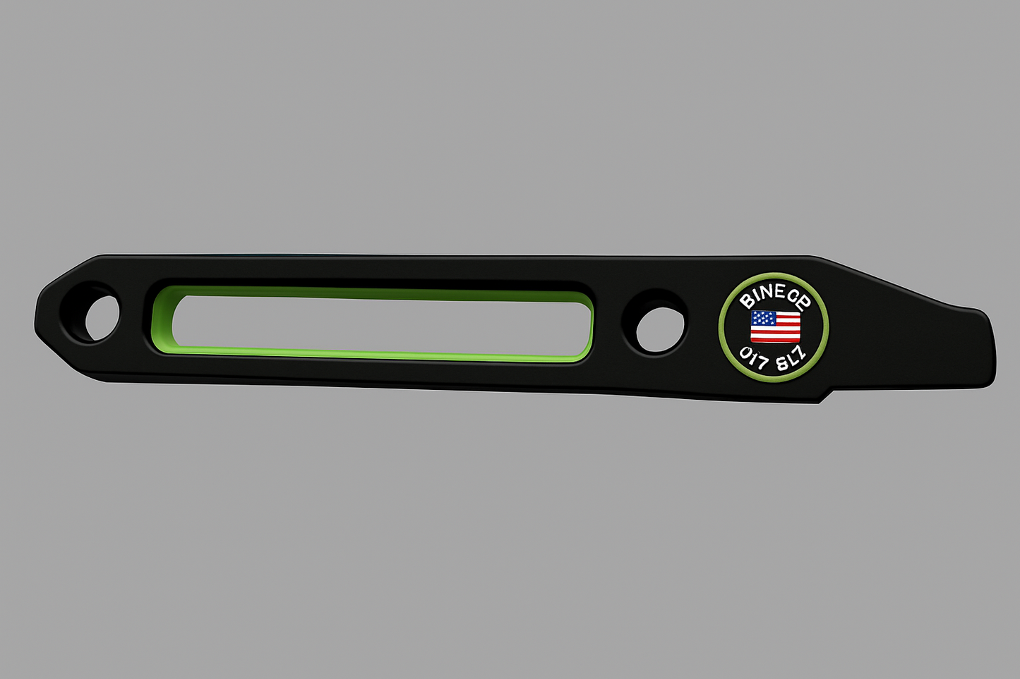 Tool handle with black exterior and green interior